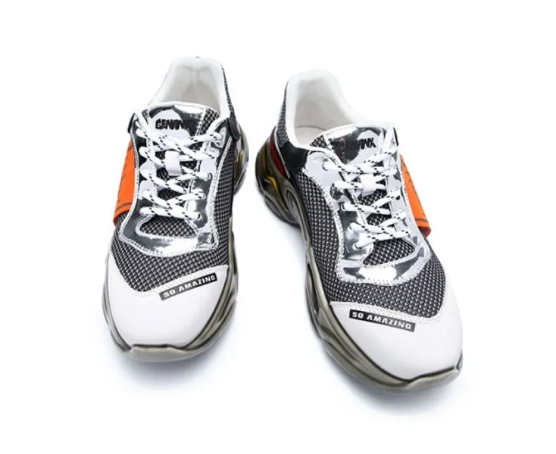 Color Block Patchwork Print Velcro Platform Shoes
