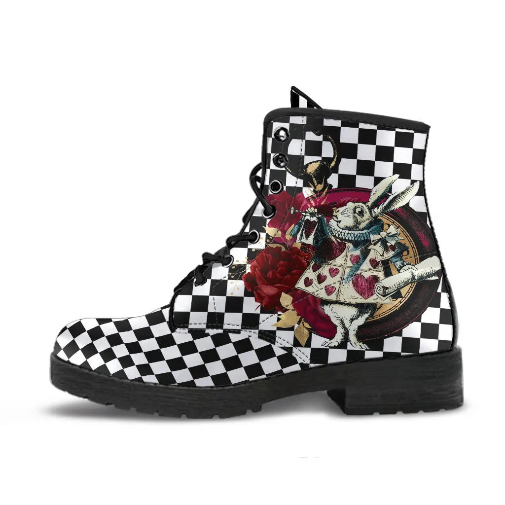 Combat Boots - Alice in Wonderland Gifts #46 Colorful Series | Birthday Gifts, Gift Idea, Women's Boots, Custom Shoes
