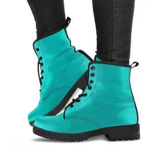 Combat Boots - Turquoise | Boho Shoes, Handmade Lace Up Boots, Vegan Leather Lace Up Boots Women, Aesthetic Shoes, Sorority Shoes