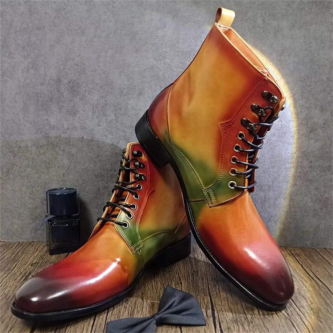 CowElegance Leisure Lace-Up Ankle Boots