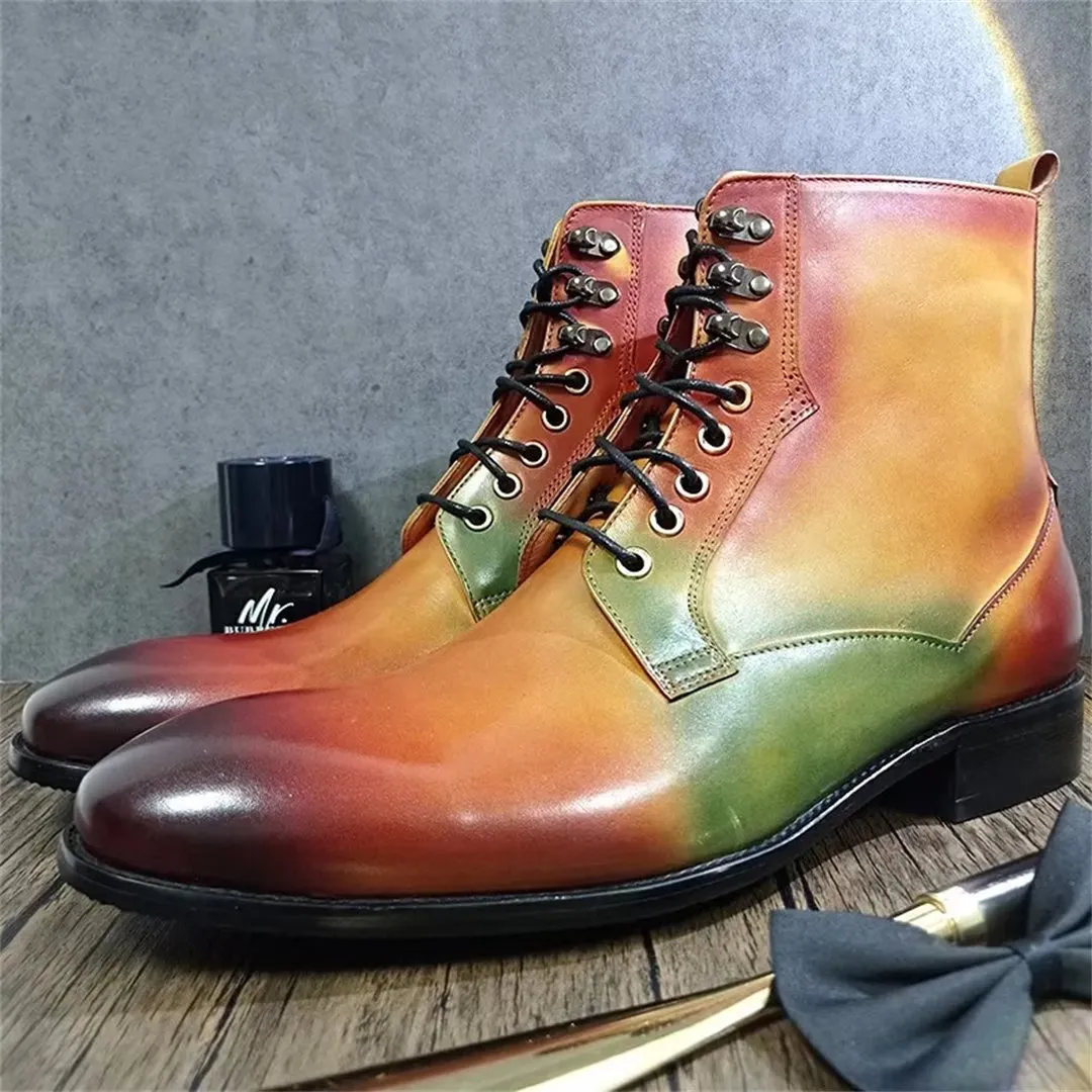 CowElegance Leisure Lace-Up Ankle Boots