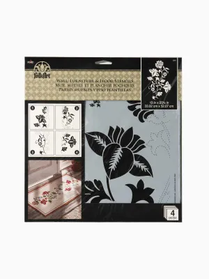 Folk Art Large Painting Stencil- Climbing Floral