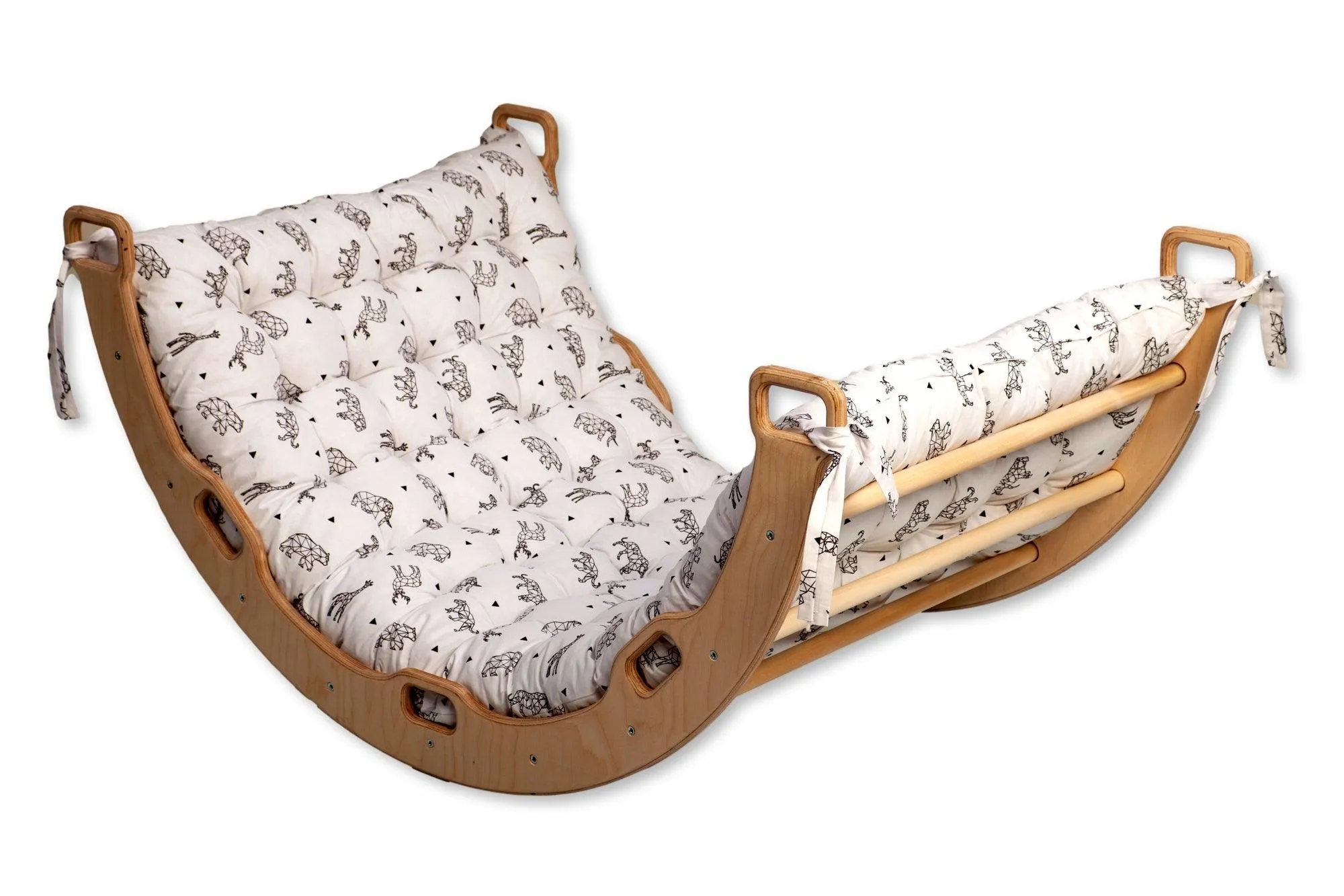 Large Montessori Climbing Arch/Rocker With Pillow Set