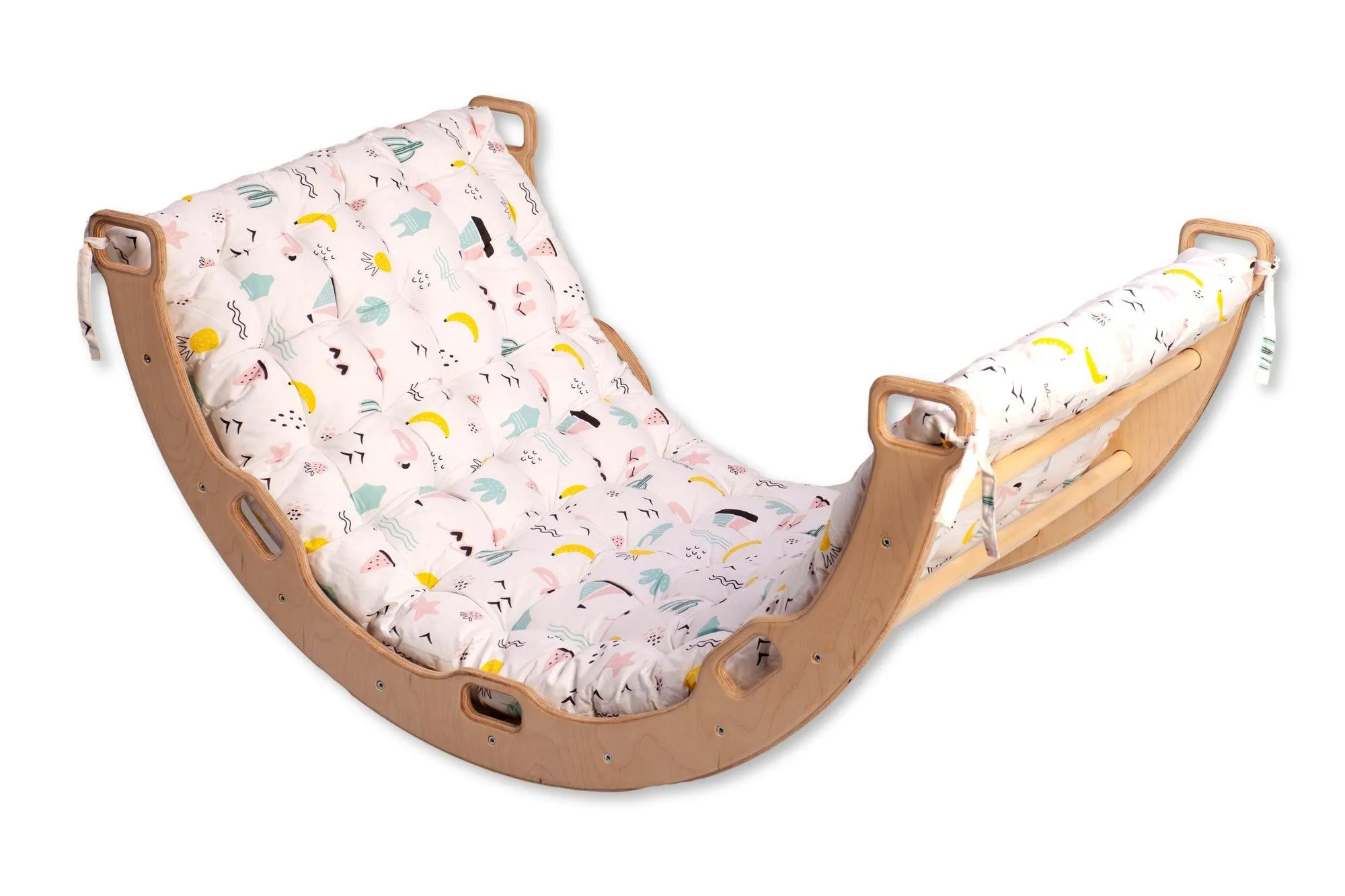 Large Montessori Climbing Arch/Rocker With Pillow Set