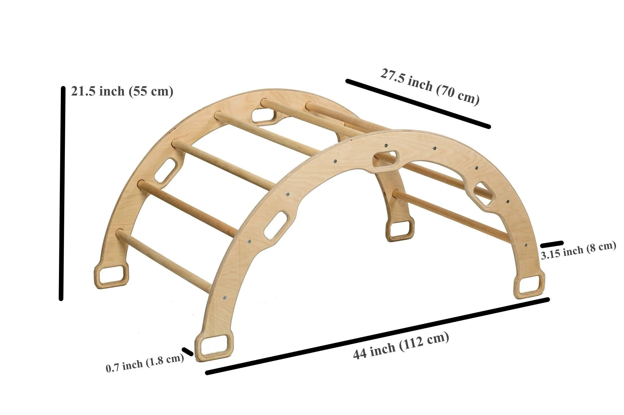 Large Montessori Climbing Arch/Rocker With Pillow Set