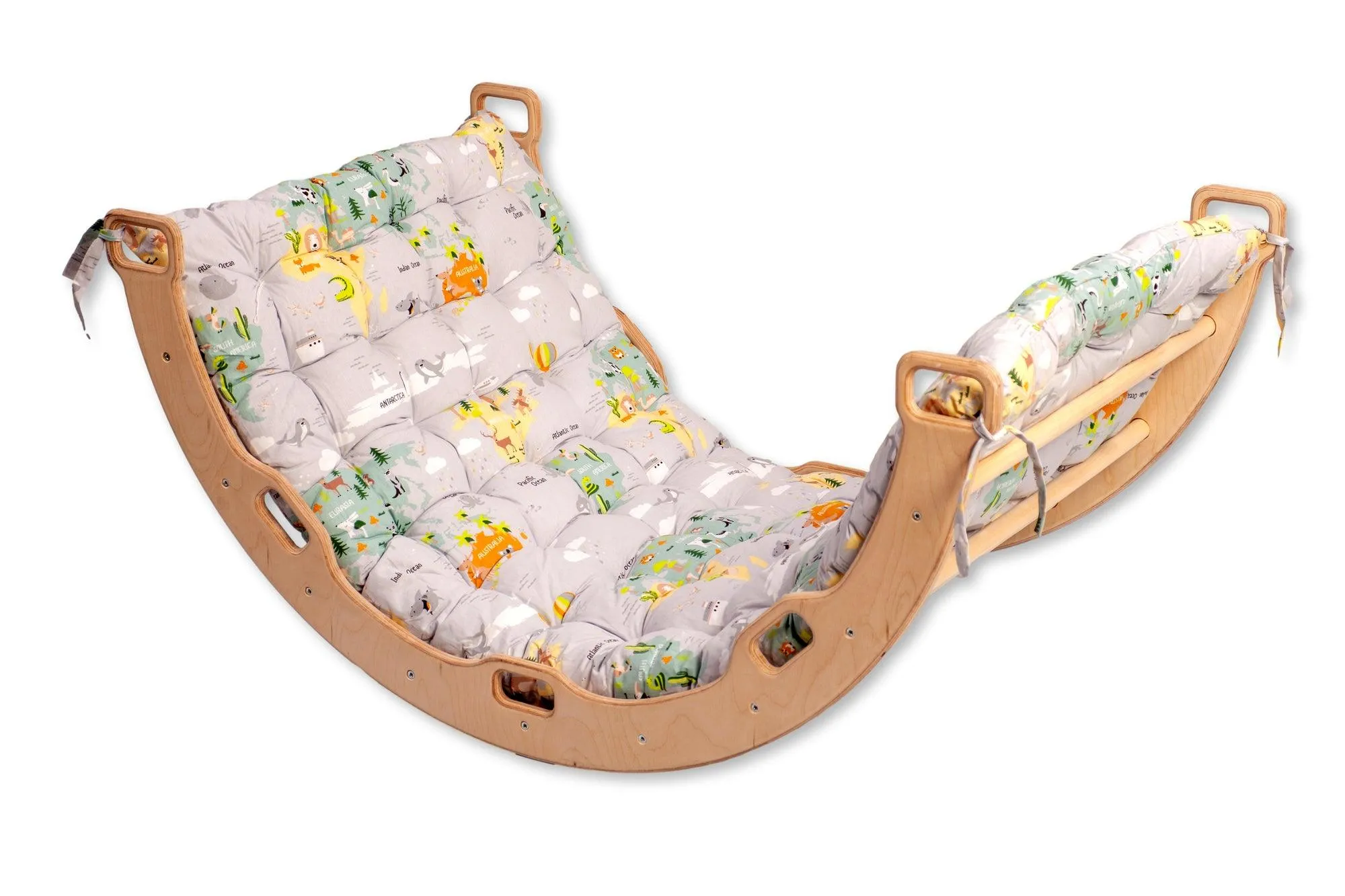 Large Montessori Climbing Arch/Rocker With Pillow Set