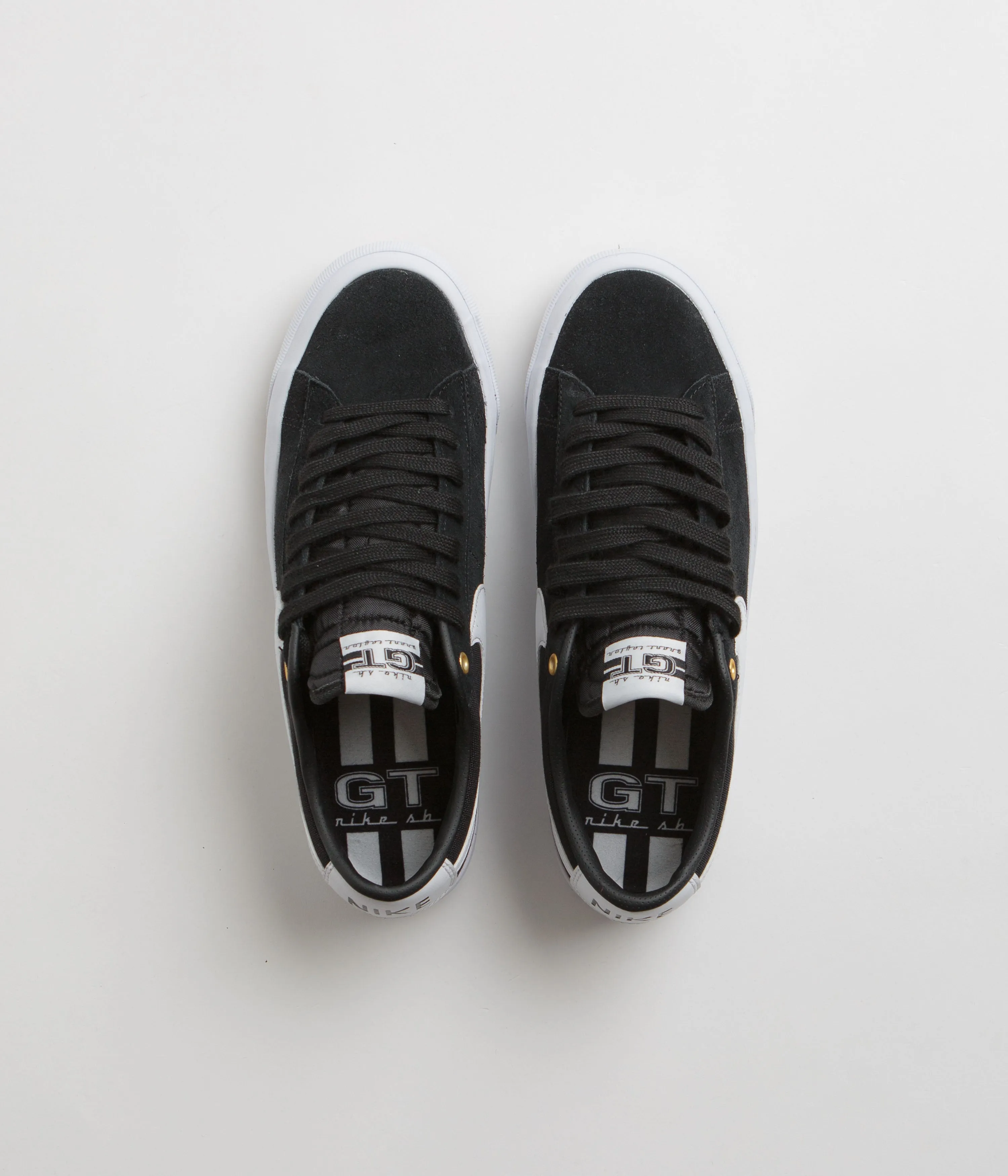 Nike SB Blazer Low Pro GT Shoes - Black / White - Black - Gum Light Brown