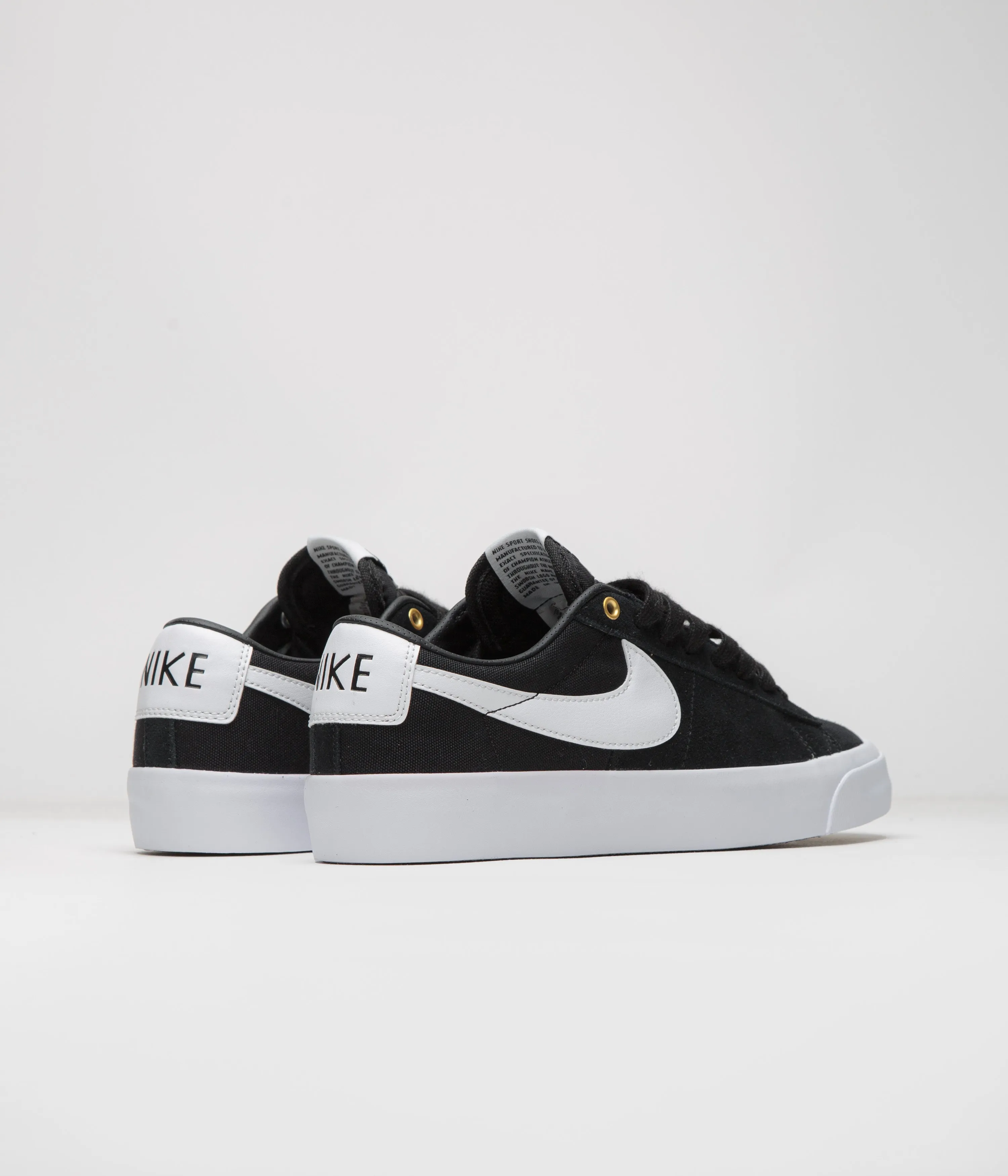 Nike SB Blazer Low Pro GT Shoes - Black / White - Black - Gum Light Brown