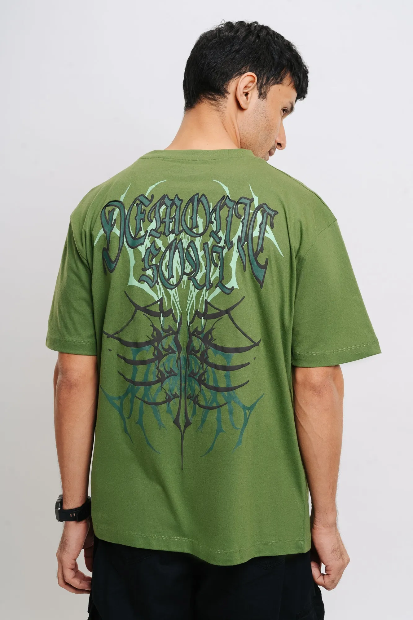 Olive Demonic Men's Oversized Tees