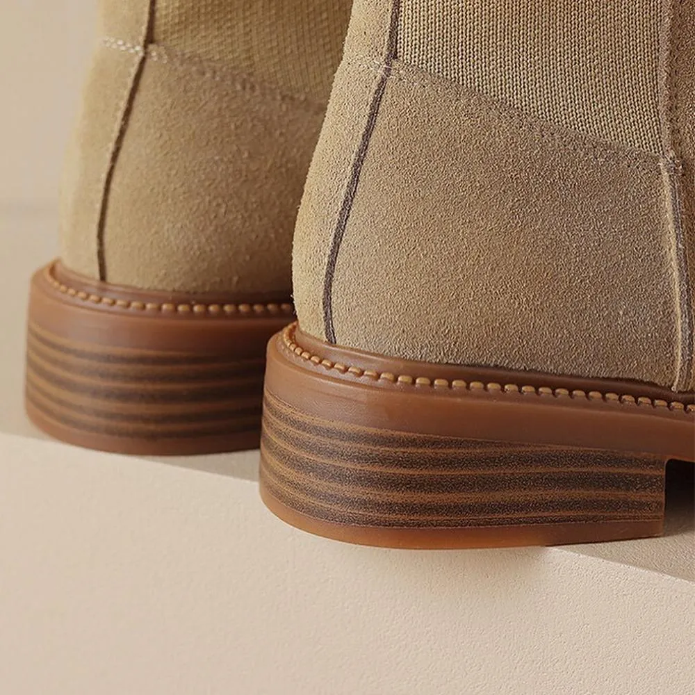 Patchwork compilation upper high top boots
