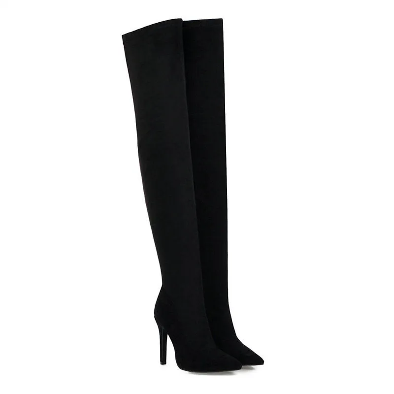 Spring And Autumn Over Knee Thin Heel High Heel Elastic Boots