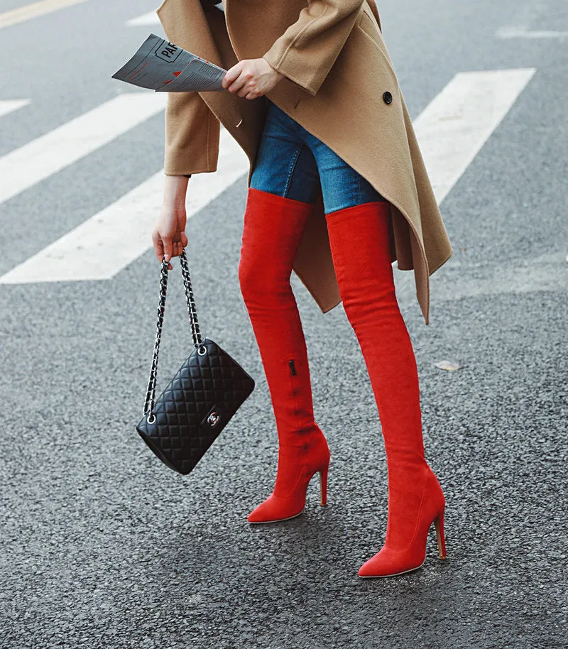 Spring And Autumn Over Knee Thin Heel High Heel Elastic Boots